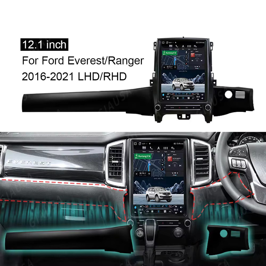 YANFU Android 14 Autoradio für Ford Ranger Everest 2016-2021 mit 12,1 Zoll Touchscreen, kabelloses Bluetooth und CarPlay, Schwarz - Bild 4