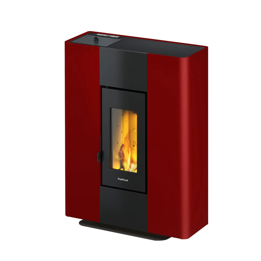 Freepoint Pelletofen Roxy Stand in Bordeaux Rot mit 7 kW Leistung und WiFi-Funktion - Bild 2