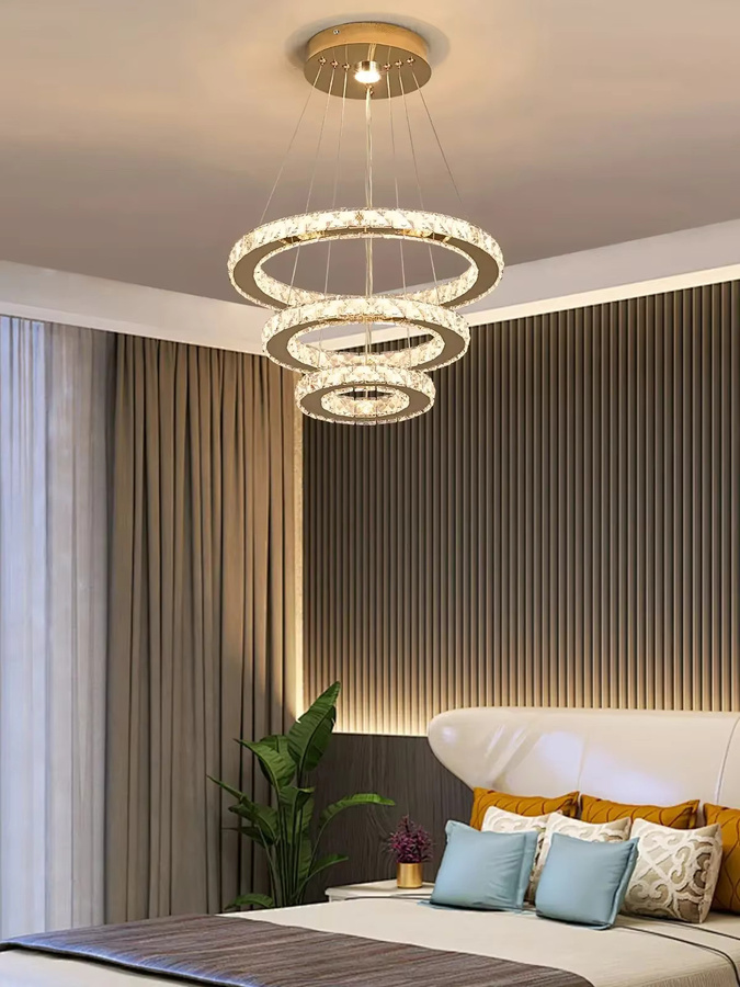 VETRULUS LED Kristall Kronleuchter in Gold/Messing mit Fernbedienung und Dimmfunktion für Wohnzimmer und Schlafzimmer - Bild 3