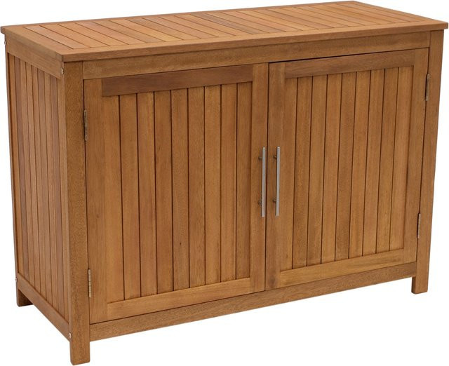 DEGAMO Konsolenschrank CABINET aus geöltem Eukalyptus-Hartholz in Braun, B/T/H: 120 x 50 x 85 cm - Bild 1
