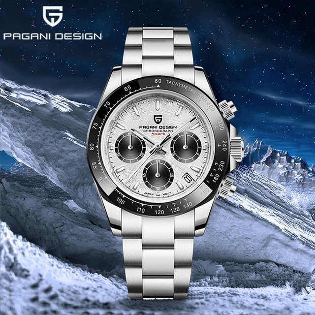 Pagani Design Chronograph, Quarz, Edelstahl, Schwarz, Herren - Bild 1