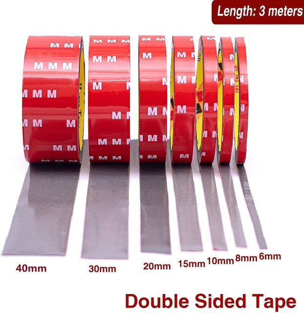 Doppelseitiges Acrylschaum-Klebeband in Rot, 300 cm, wasserdicht und hochtemperaturbeständig für die Autodekoration - Bild 1