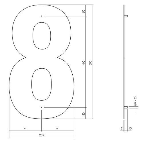 Intersteel Hausnummer 8 XXL aus Edelstahl in Mattschwarz - Bild 2