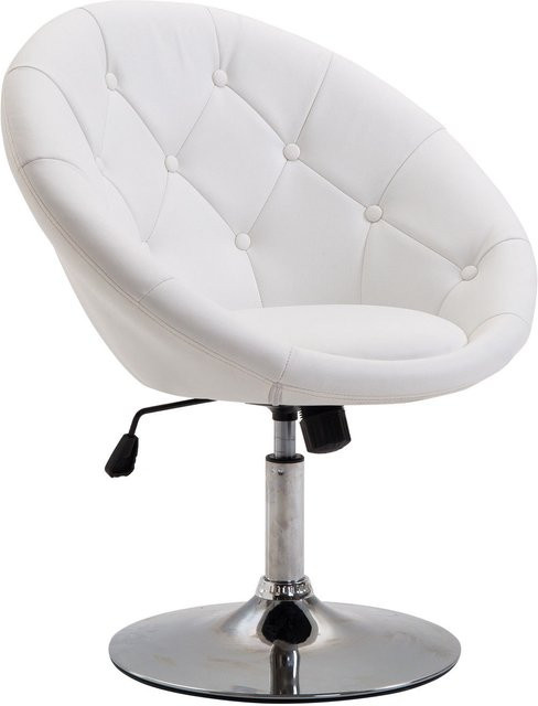HOMCOM Arbeitshocker Drehhocker aus PU-Leder und Stahl in Weiß, B/T/H: 56 x 42 x 78-90 cm - Bild 1