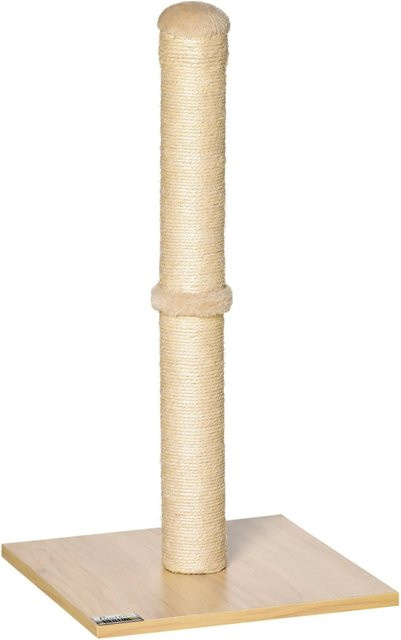 PawHut Kratzbaum für Katzen aus Sisal und Spanplatte mit integriertem Spielzeug, beige, B/T/H: 34 x 34 x 60 cm - Bild 1