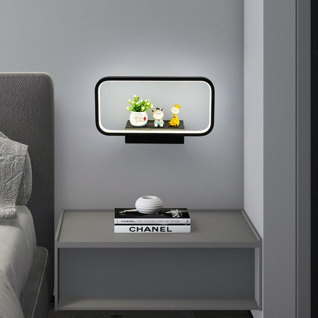 Moderne YooE LED Wandleuchte für Wohnzimmer, Schlafzimmer und Treppe mit 12W, Touch-Schalter, dimmbar, 3 Farben und USB-Ladefunktion in Schwarz oder Weiß - Bild 1
