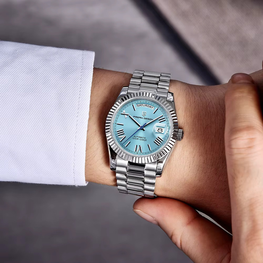 PAGANI DESIGN Automatik-Armbanduhr, Edelstahl, Blau, Herren - Bild 5