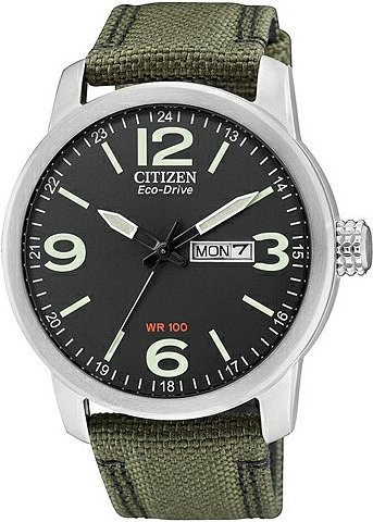 Citizen Armbanduhr, Eco Drive, Quarz, Edelstahl, Schwarz, 42 mm, Herren - Bild 1