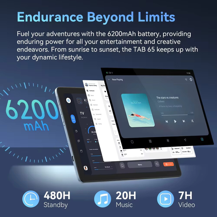 Cubot TAB 65 Tablet mit Android 15, 10,1 Zoll HD+ 90Hz Display, 12GB RAM, 128GB ROM, 6200mAh Akku und Octa-Core Prozessor - Bild 2