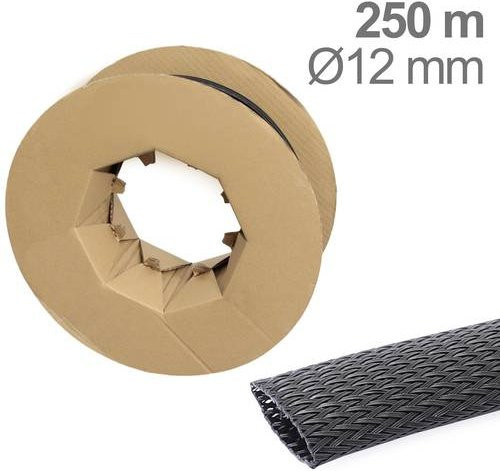 TRU COMPONENTS Geflechtschlauch aus Polyester in Schwarz, Durchmesser 8 bis 24 mm, 250 m - Bild 1
