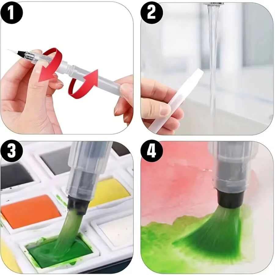 Yutiars Nachfüllbare Aquarell Pinsel Stifte in Transparent für Aquarellmalerei (7 oder 14 Stück) - Bild 2