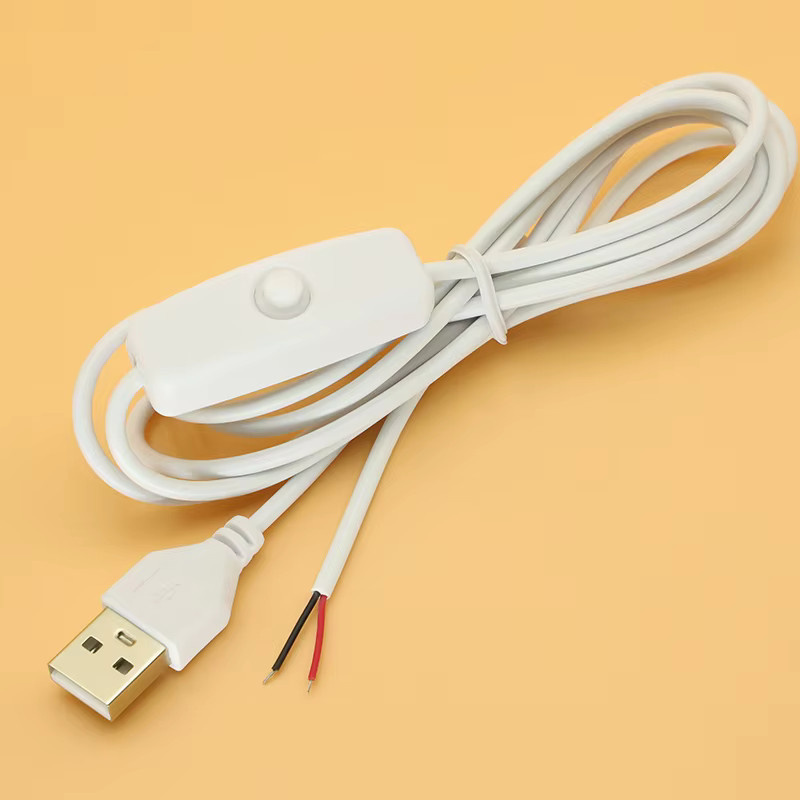 JCD USB auf 2-Core Anschluss Kabel mit 5V ON/OFF Schalter für LED Streifen und Lampen in Schwarz oder Weiß - Bild 1