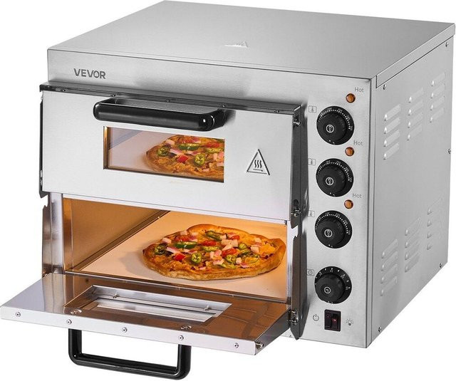 Buying Solutions, MB Elektrischer Kommerzieller Tisch-Pizzaofen aus Edelstahl in Silber mit Timer für 14 Pizzen - Bild 1