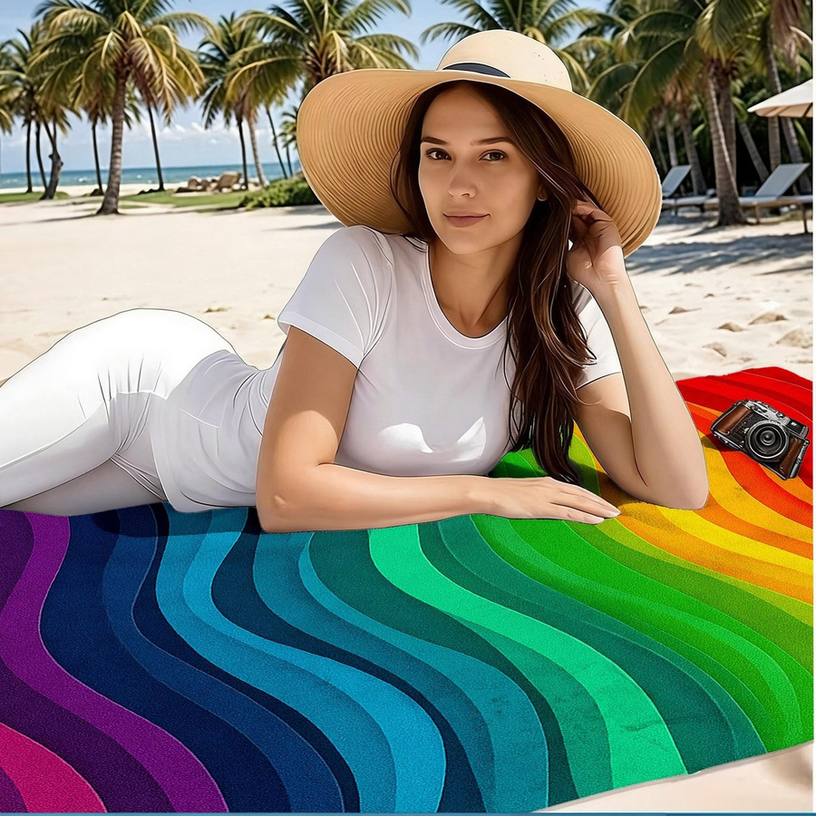 Shanika Chen Strandtuch Regenbogenstreifen Multicolor B: 40 cm, H: 60 cm - Bild 5