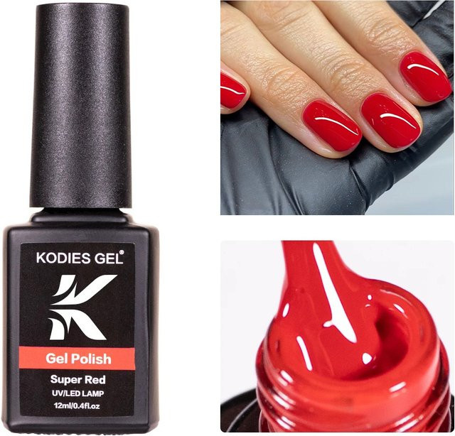 KODIES GEL Super Red Nagellack, Rot, Glänzend - Bild 1