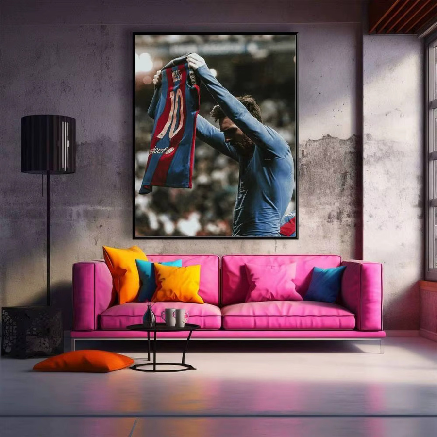 KAYOU Fußballkönig Lionel Messi Poster Selbstklebender Wasserdichter Papieraufkleber Wanddekoration Mehrfarbig - Bild 5