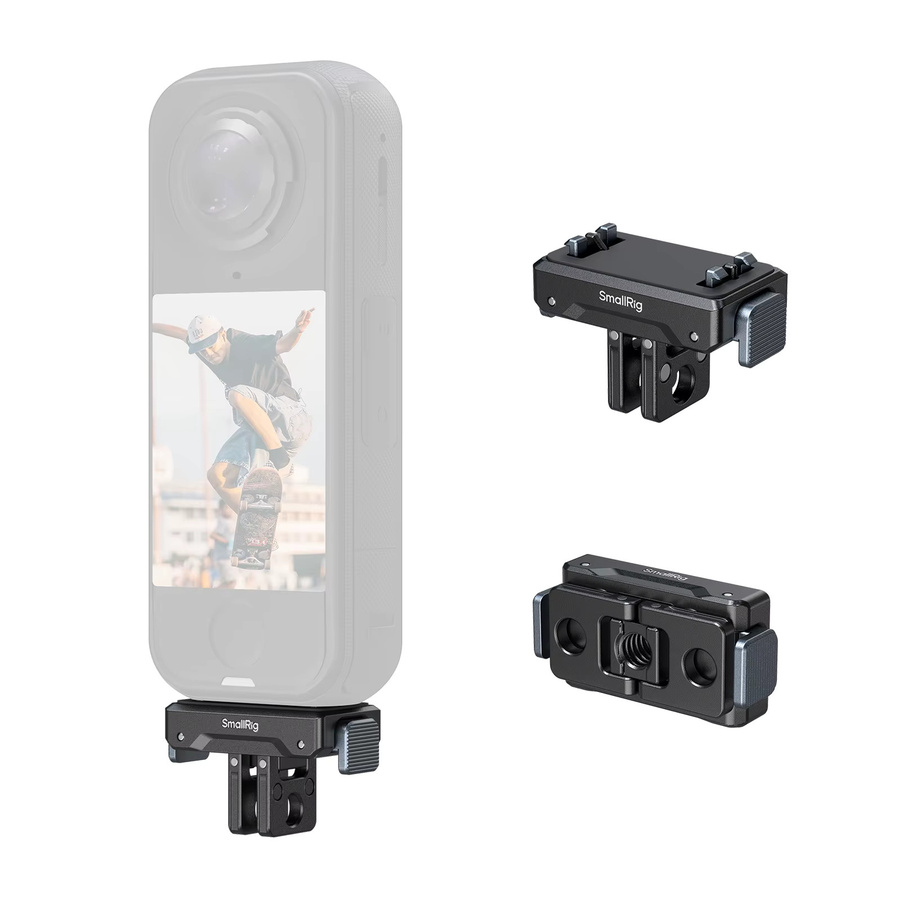 SmallRig Adapterhalterung für Insta360 X5, X4 Air, Ace Pro 2, Ace Pro und Ace mit klappbarer 2-poliger Halterung für Selfie-Sticks, Schwarz, 5814 - Bild 5