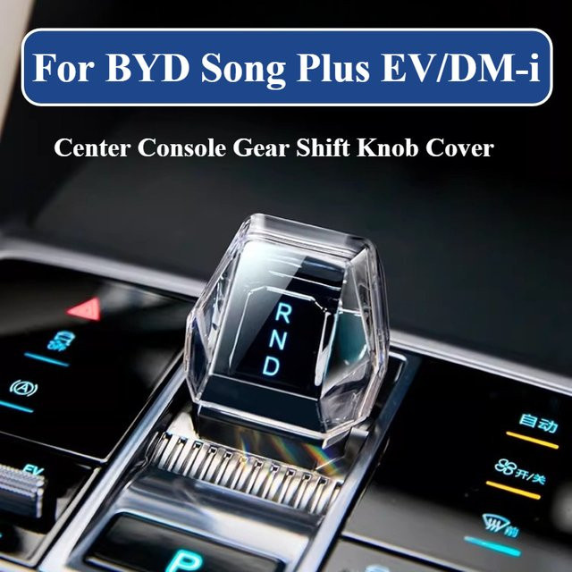 Kristall-Schalthebel Mittelkonsole Schutzgehäuse für BYD Song Plus Seal U DM-i EV 2023-2025, transparente Schaltknauf-Abdeckung zur Nachrüstung - Bild 1