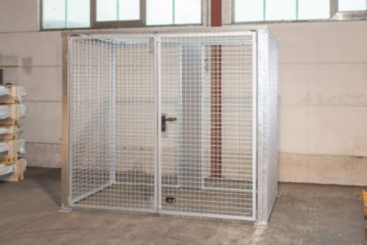Bauer Südlohn Lagerbox LBM 1500, feuerverzinkt, abschließbar mit Doppelflügeltor, Baukastensystem, B/T/H: 245 x 159,5 x 210 cm - Bild 2