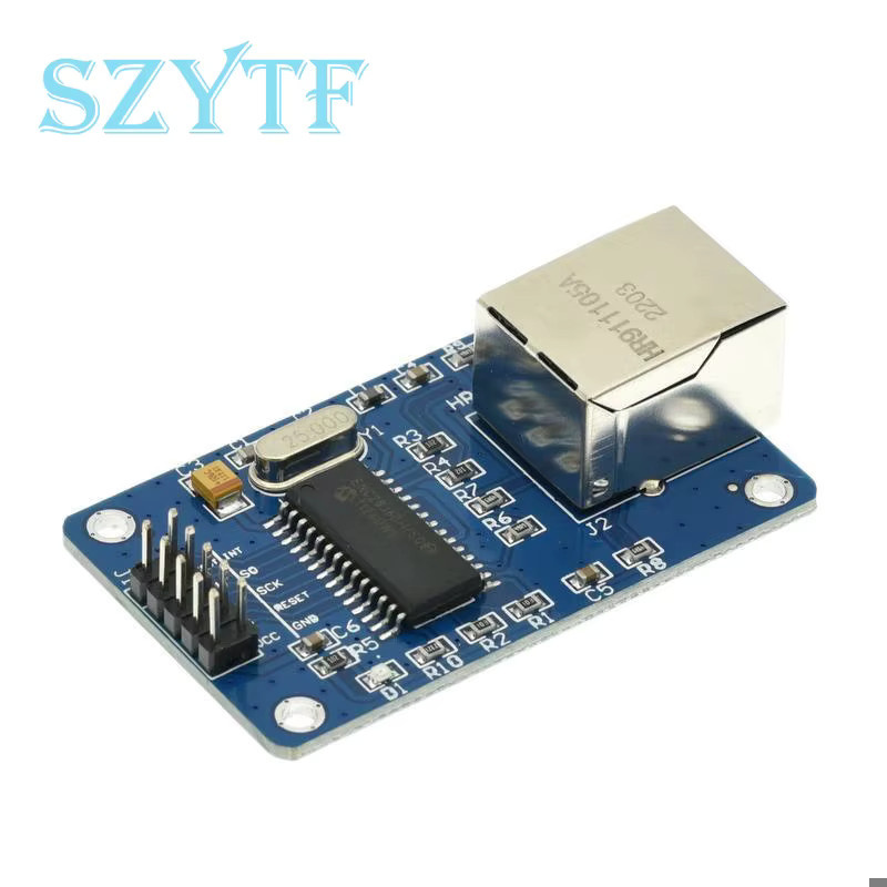 SZYTF ENC28J60 Netzwerkmodul mit SPI-Schnittstelle für Ethernet/LAN Entwicklungsboards in Blau - Bild 2