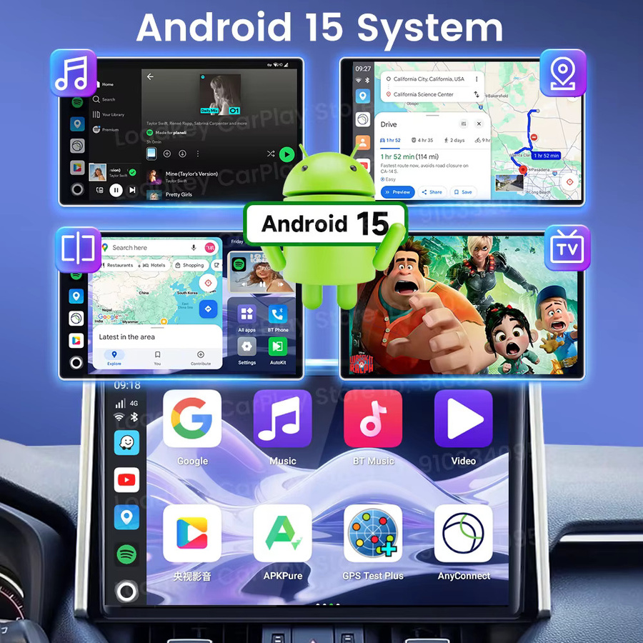 Carlinkit Ultra2 Android 15 Ai Box Wireless CarPlay und Android Auto Adapter mit YouTube, Netflix und WiFi 6 in Schwarz - Bild 3