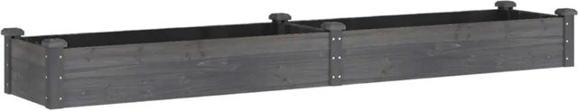 vidaXL Hochbeet aus Massivholz Tanne in Grau mit Einsatz, B/T/H: 240 x 45 x 25 cm - Bild 1