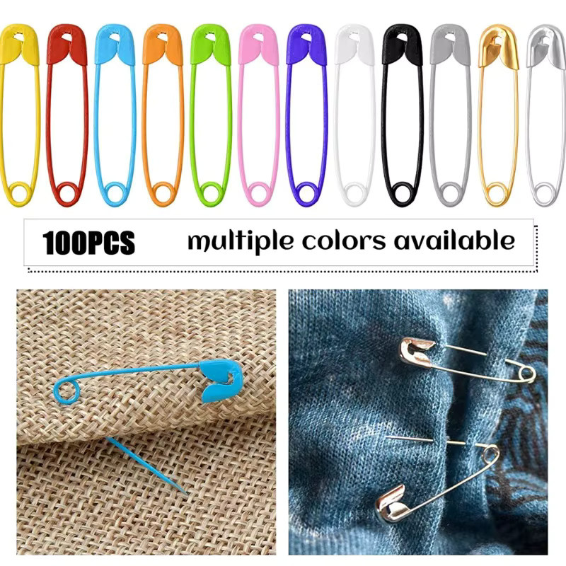 120 Stück farbige Sicherheitsnadeln aus Metall mit Aufbewahrungsbox für DIY und Basteln, Multicolor - Bild 2