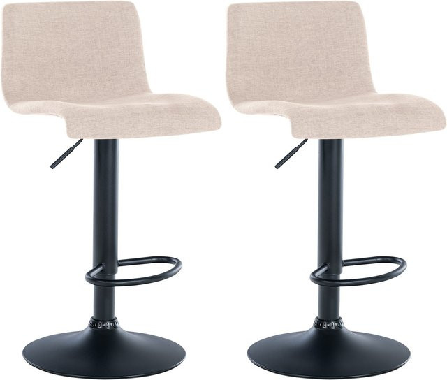 2er Set CLP Barhocker Branford modern aus Stoff und Kunststoff mit integrierter Fußstütze und Höhenverstellung - Bild 1