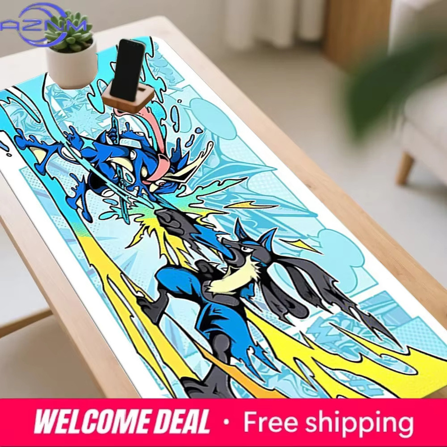 Potdemiel Gaming-Mauspad Greninja vs. Lucario in Multicolour, rutschfeste Schreibtischunterlage - Bild 4