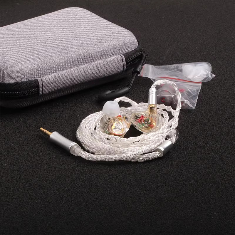 Huo Guang Shu In-Ear-Kopfhörer mit 10 Einheiten, 4 dynamische Eisen- und 1 dynamische Spulen-Treiber, High-Fidelity DIY Monitoring-Ohrhörer, transparent - Bild 2