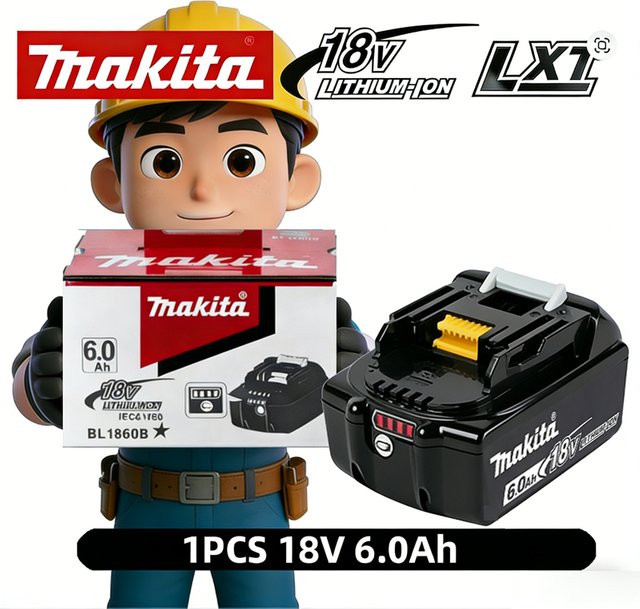 Makita Original Lithium-Ionen Akku 18V mit 6Ah in Schwarz für BL1860 BL1830 BL1850 BL1860B - Bild 1