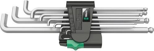 Wera Winkelschraubendreher-Set 950 PKLS/9 SM, 9-teilig, Sechskant, Chrome Vanadium, Silber - Bild 1