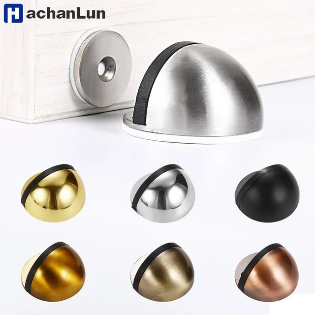 HACHANLUN Magnetischer Türstopper aus Edelstahl und Gummi, bodenmontierter Türhalter ohne Bohren - Bild 1