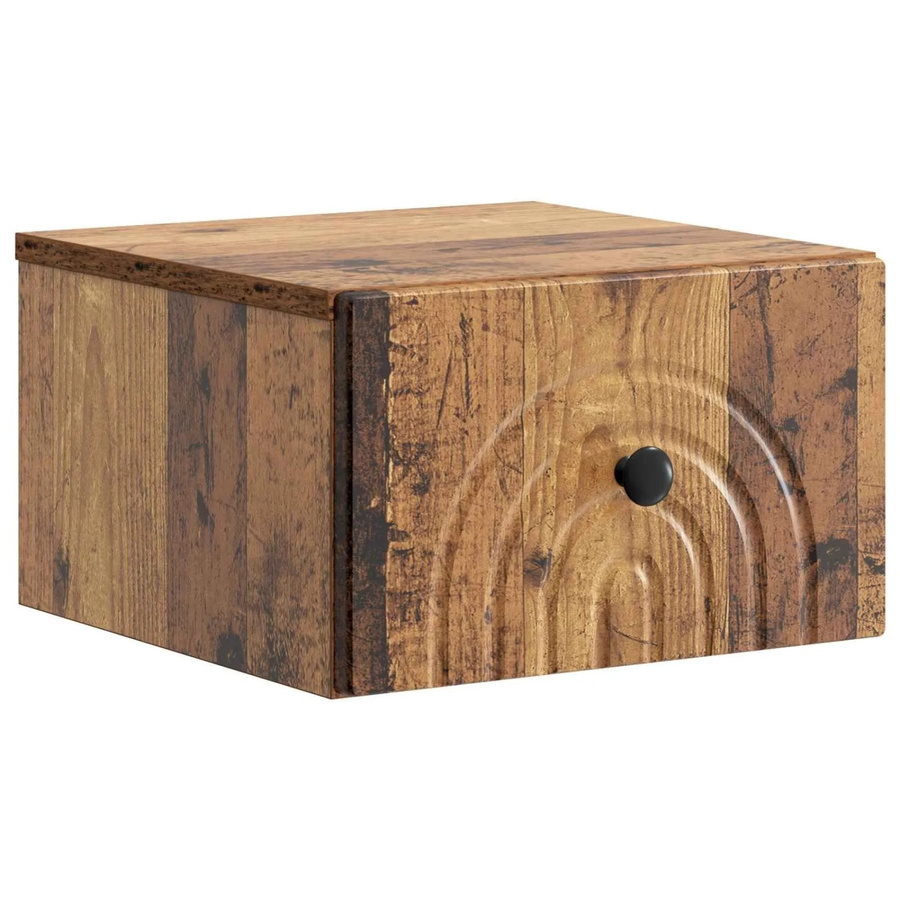 vidaXL Wandmontierter Nachttisch aus Altholz in Braun, B/T/H: 33 x 34,5 x 20 cm - Bild 2