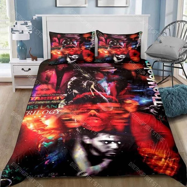 Xo The Weeknd 3-teiliges Bettwäsche-Set aus Mikrofaser mit Motiv, Mehrfarbig, B/H: 140 x 210 cm - Bild 1