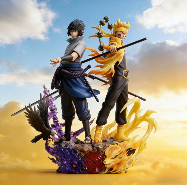 Bandai Naruto und Sasuke, Anime-Figur, 22cm, Bunt / Mehrfarbig - Bild 1