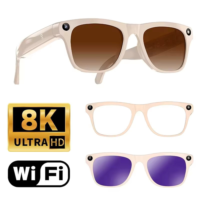 Lenovo Smart Glasses mit KI-Übersetzung, 8MP HD-Kamera für 8K-Aufnahmen, Bluetooth-Anruffunktion, Videoaufzeichnung und Musikwiedergabe in Schwarz oder Gold - Bild 7