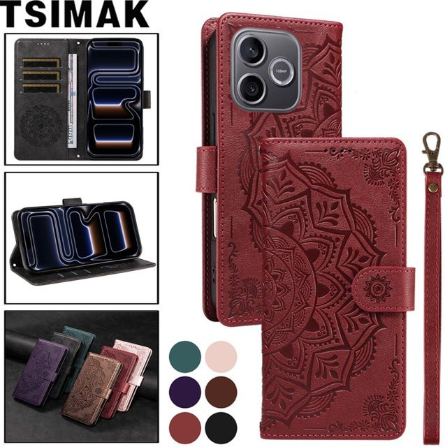 Tsimak Leder-Handyhülle für Honor 200 Smart 400 Pro 500 600 Lite Gold 3D Magnetische Flip-Wallet-Hülle - Bild 1