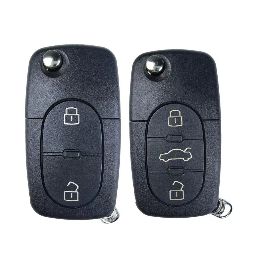 QCONTROL Auto Schlüssel für Audi A3 A4 A6 A8 TT mit 2 oder 3 Tasten, 433MHz, ID48 Chip, Farbe: Schwarz - Bild 4