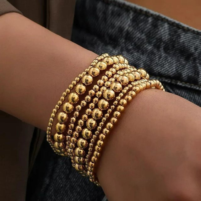 Armband, 4 Stück Set, Türkis Samenperlen, Glasperlen, brown, Damen, Mädchen - Bild 1