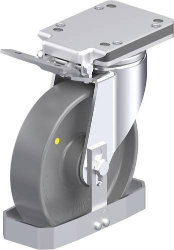 Blickle Stahlblech-Lenkrolle LH-PO 200K-IS-ELS-FS in Grau mit 200 mm Rad-Durchmesser und 600 kg Tragfähigkeit - Bild 1