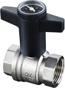 Oventrop Kugelhahn Optibal DN 32, PN 16, mit Thermostat, Messing vernickelt, Farbe Chrom/Silber - Bild 1
