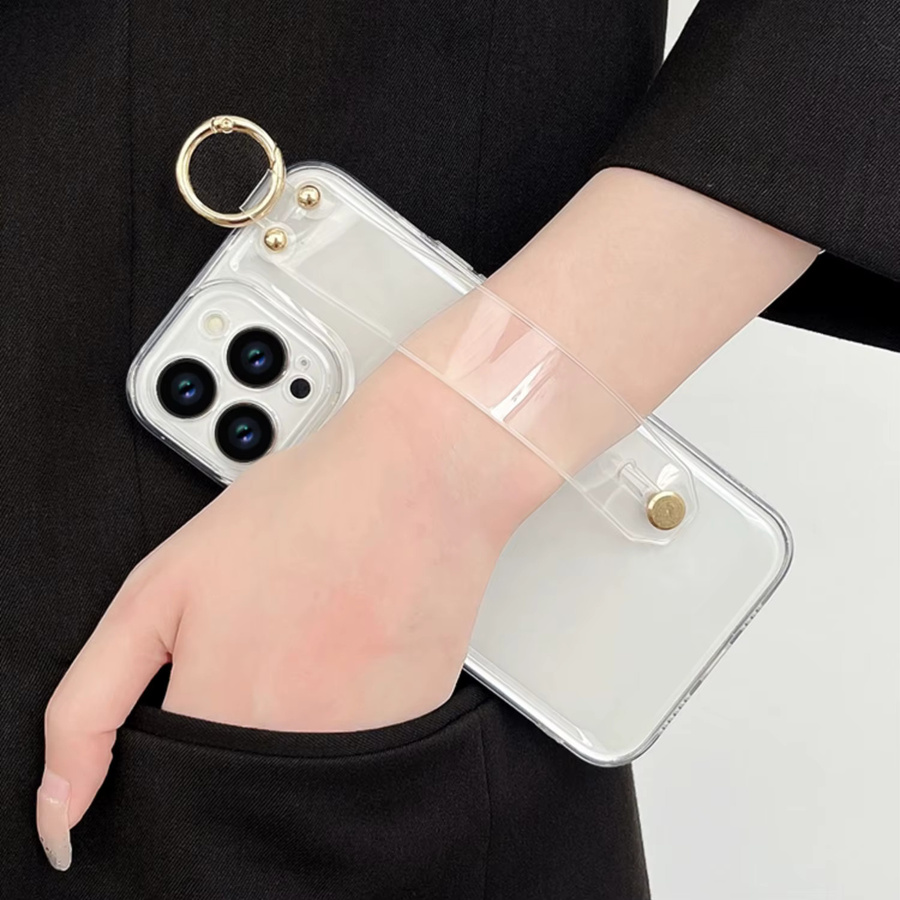 Transparente Handyhülle mit Handschlaufenhalter von MOQINO für iPhone 17 16 15 14 13 12 11 Pro Max Plus und SE - Bild 3