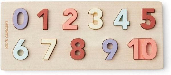 Kids Concept Holzpuzzle Zahlen ab 3 Jahren Buchenholz Bunt