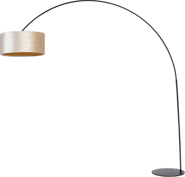 Masterlight Arch XXL Bogenleuchte in Schwarz Matt mit Samt-Schirm in Sand/Beige - Bild 1