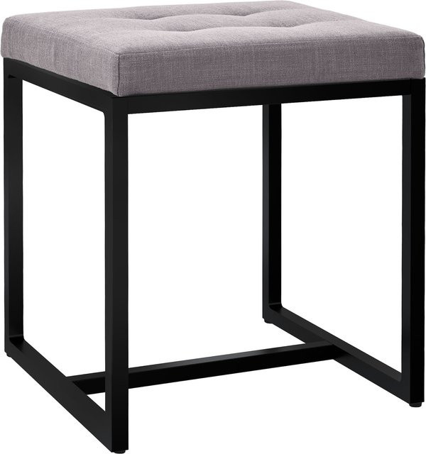 CLP Sitzhocker Barci Moderner Polsterhocker mit schwarzem pulverbeschichtetem Eisengestell - Bild 1