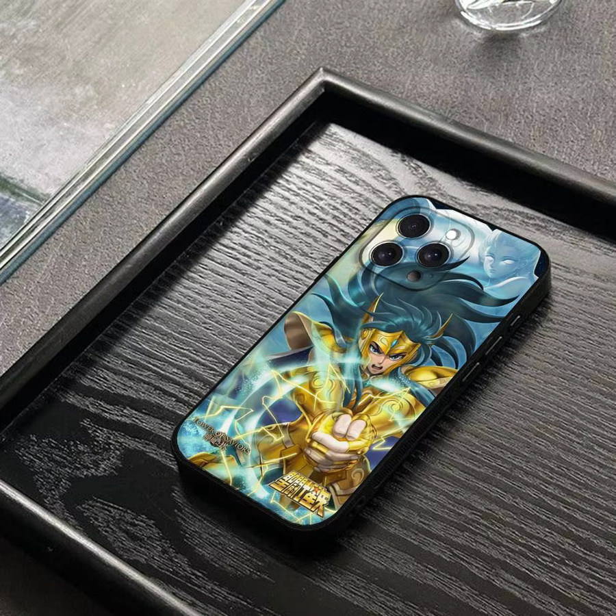 Mesuca Handyhülle Saint Seiya Aiolos Camus Silikonhülle für iPhone 17 16 15 14 13 12 11 Pro Max Mini X Xs XR in Schwarz und Multicolour - Bild 3