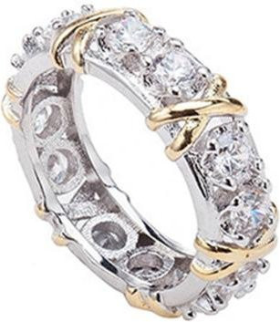 SILVERHOO Ring, Weißgold vergoldet, Zirkonia, Damen, US 10 - Bild 1