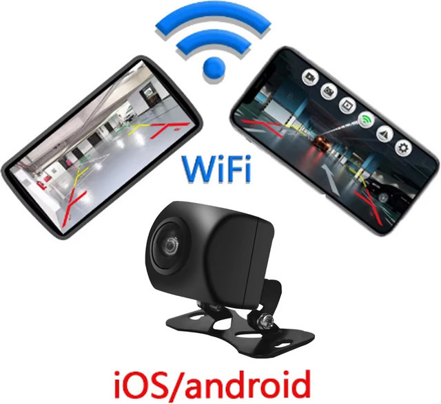 FILIPLI Kabellose AHD 1080P Auto-Rückfahrkamera mit WLAN und Nachtsicht, Wasserdicht IP67, Schwarz - Bild 1