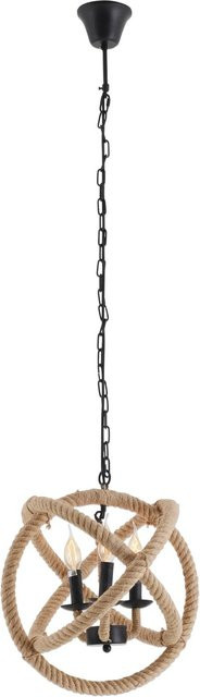 Näve Pendelleuchte Regia in Beige im Retro-Design mit Durchmesser: 43 cm - Bild 1
